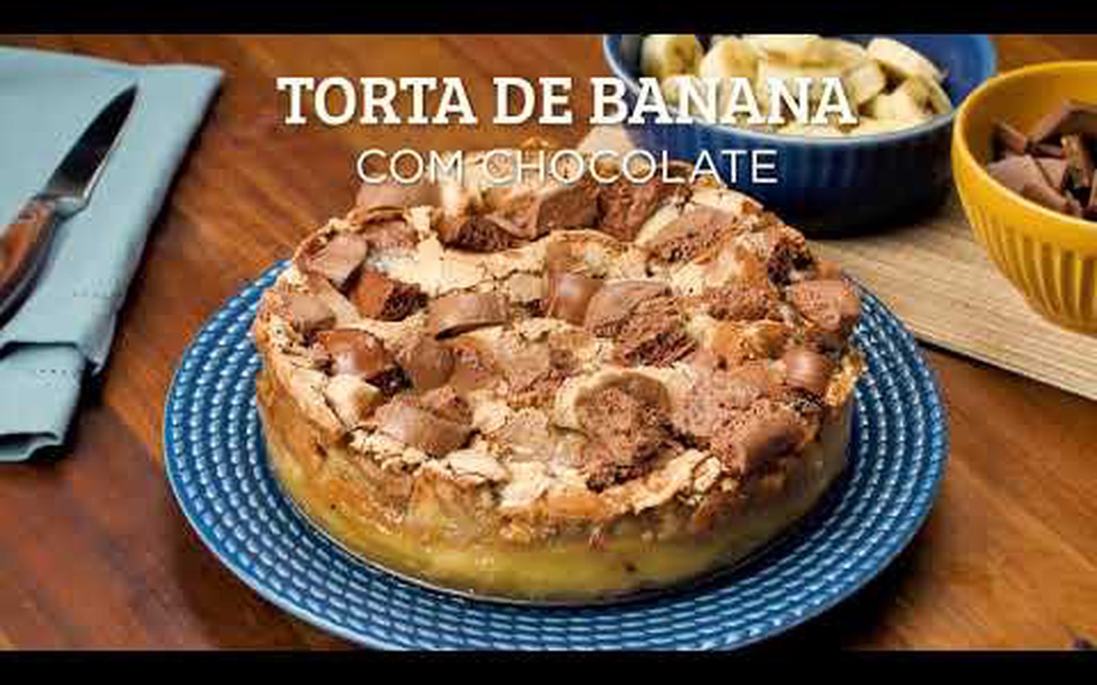 Torta de Banana com Chocolate