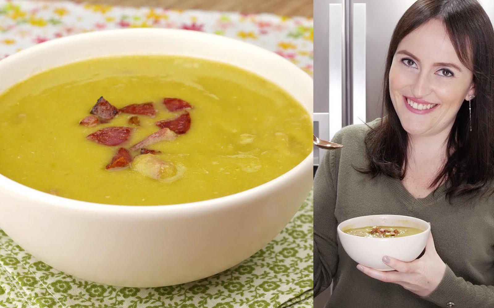 Sopa de Ervilha com Linguiça e Bacon