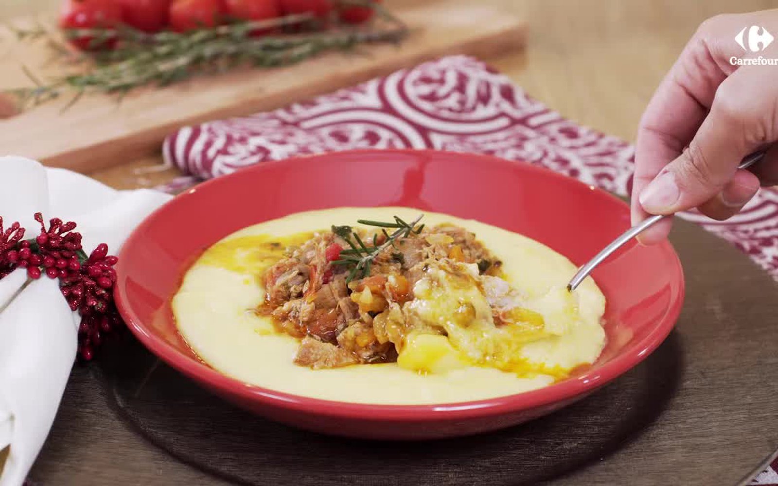 Receita de Ragú de Costelinha com Polenta