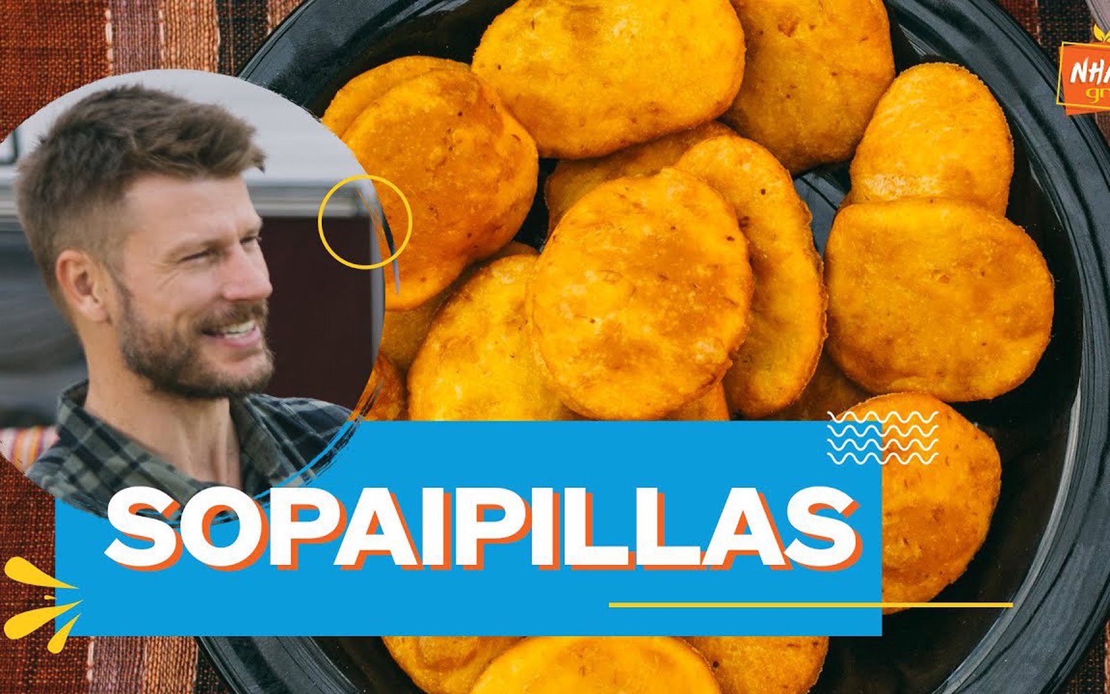 Pão com massa de abóbora e calda de rapadura (Sopaipillas)