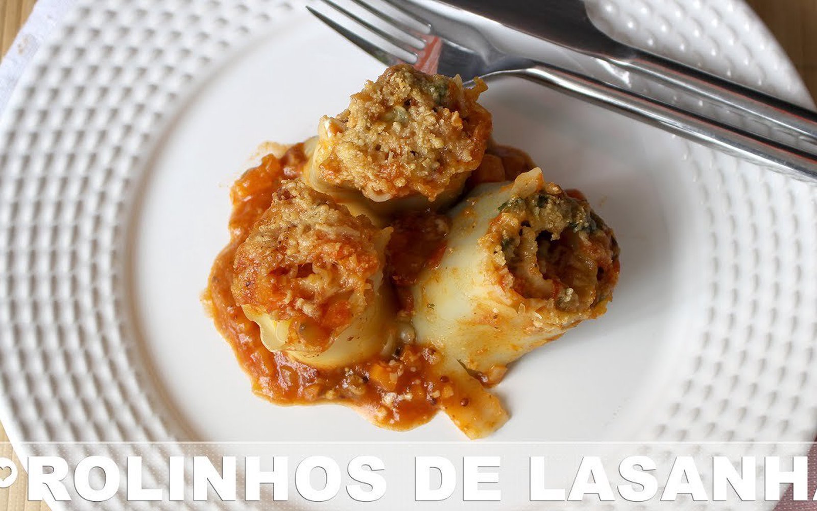 Rolinhos de Lasanha com Espinafre