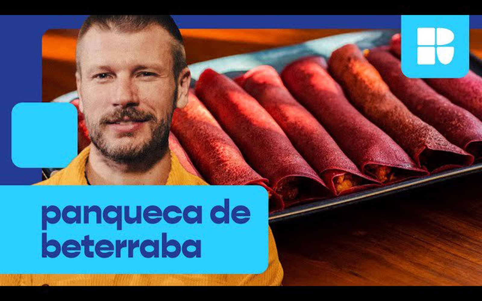 Panqueca de beterraba com recheio de ragu de linguiça