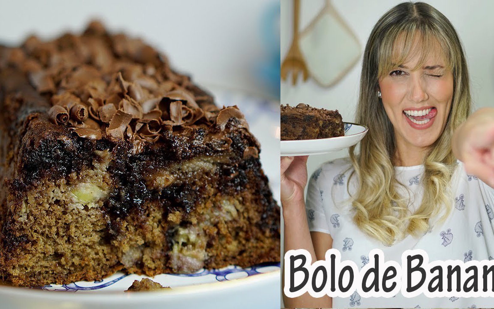 Bolo de Banana com Chocolate Sem Farinha