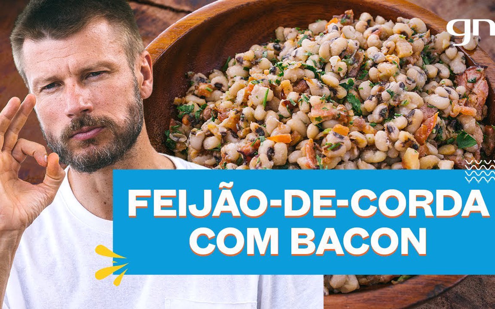 Feijão-de-corda com bacon na panela de pressão