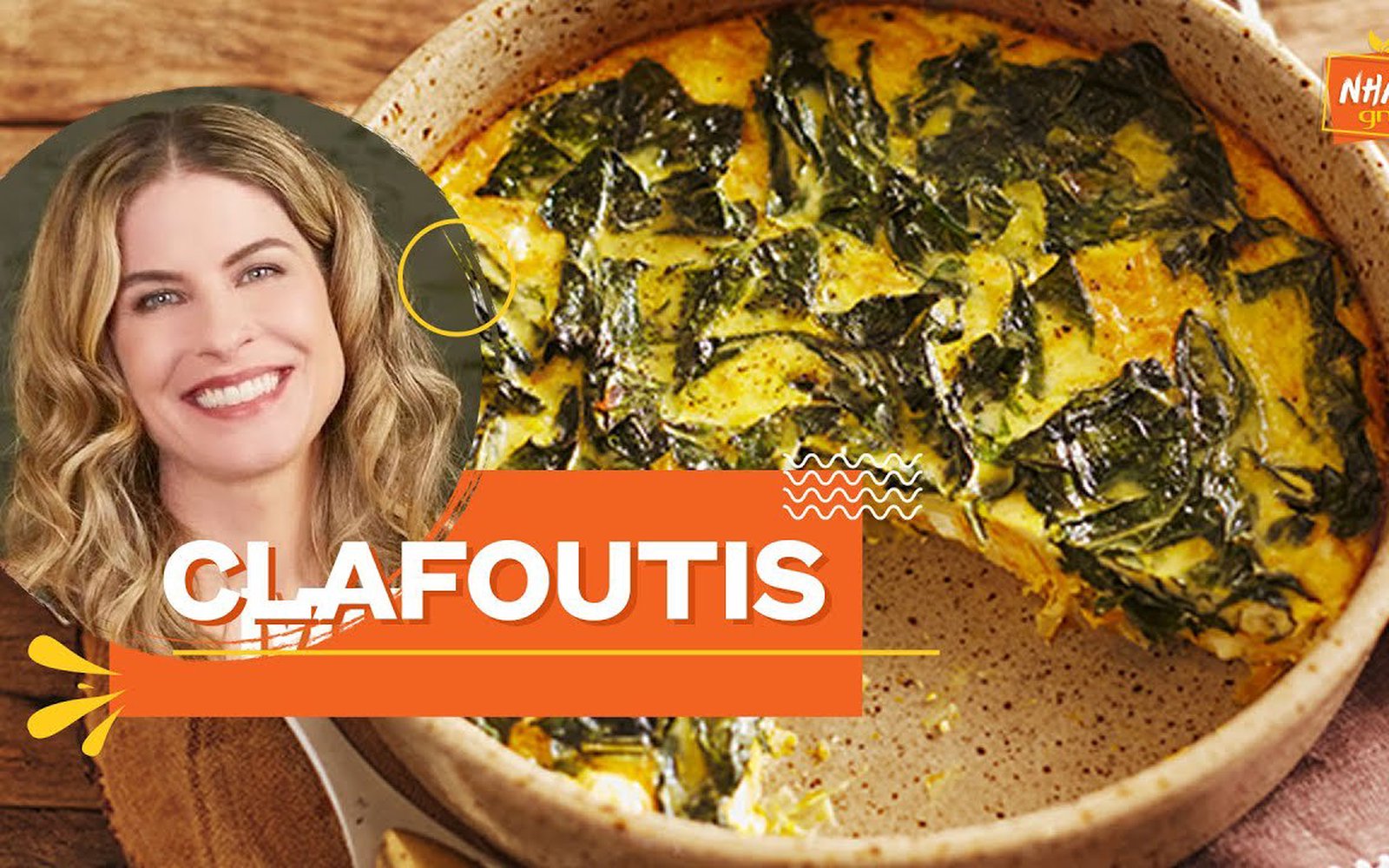 Clafoutis Salgado de Abóbora, Couve e Queijo