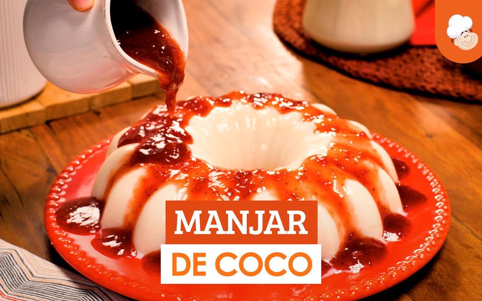 Manjar de Coco com Calda de Morango