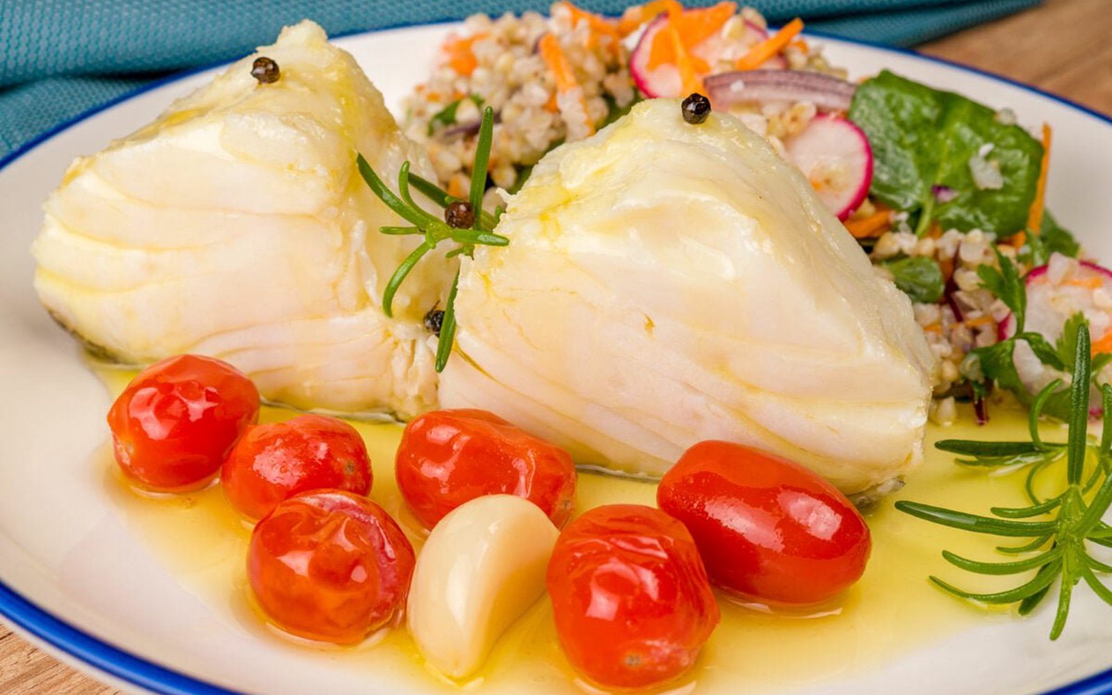 Bacalhau Confitado e Trigo Sarraceno