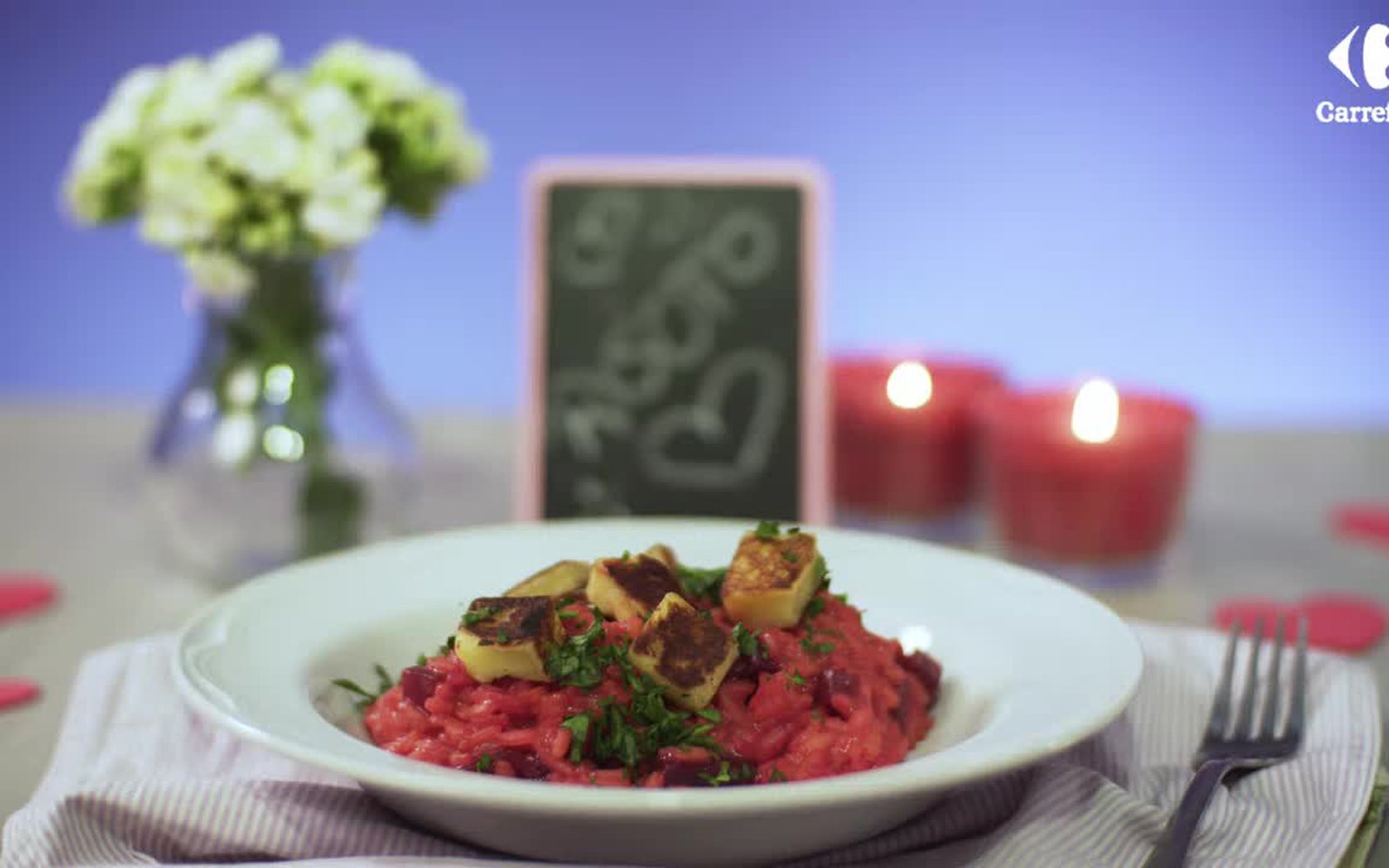 Receita de Risoto de Beterraba com Queijo Coalho Tostado