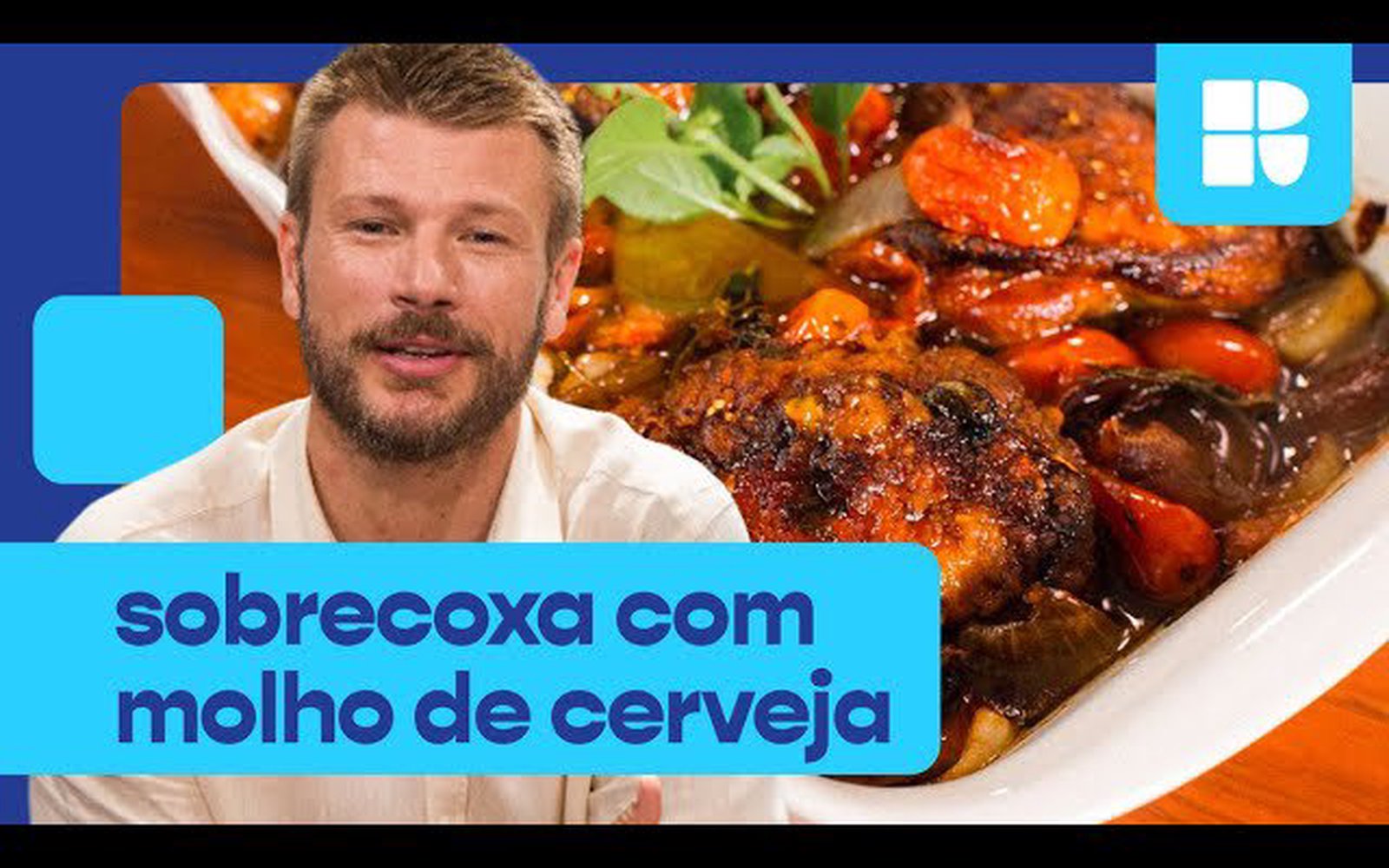 Sobrecoxa de frango com molho de cerveja