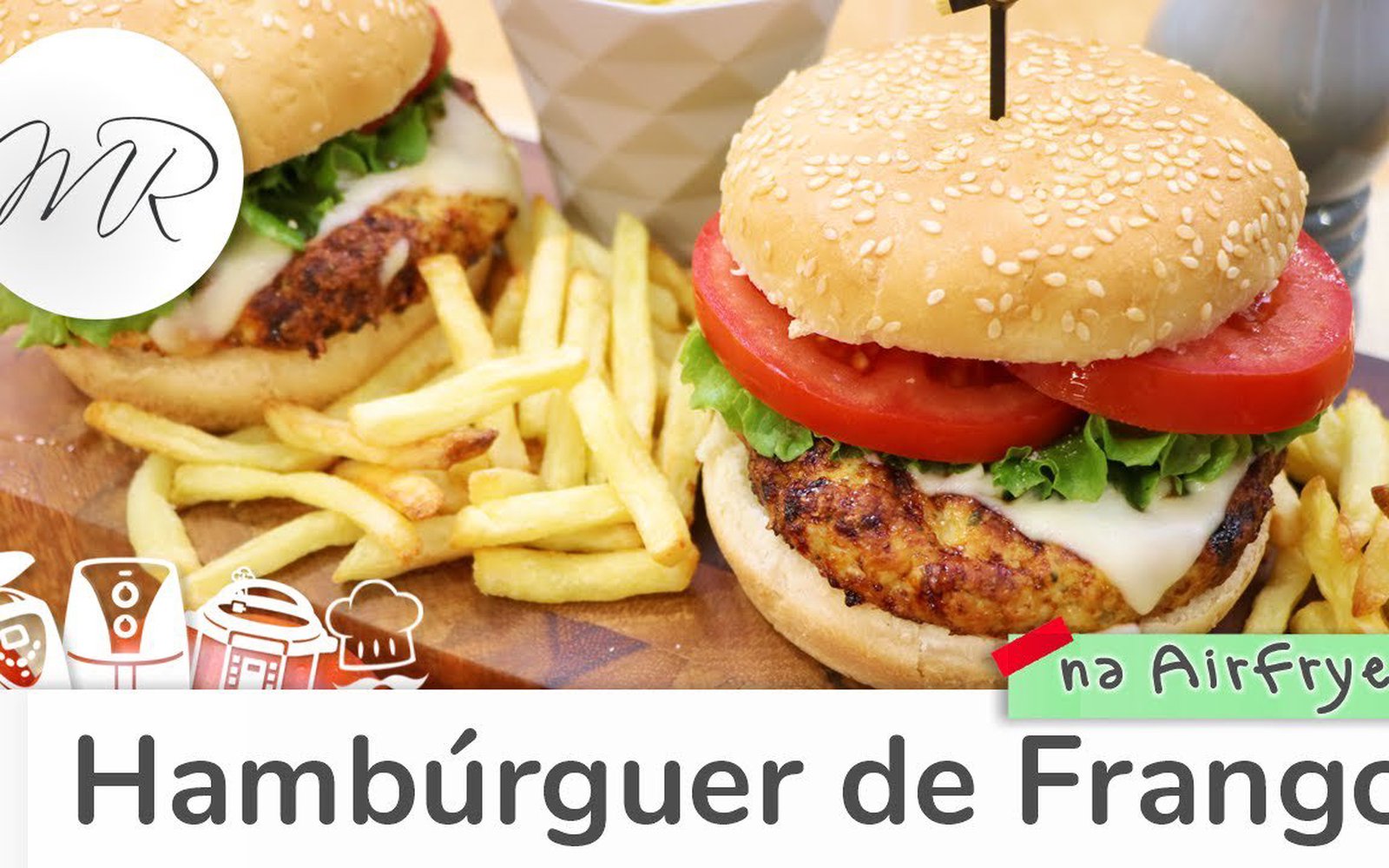 Hambúrguer de Frango na AirFryer