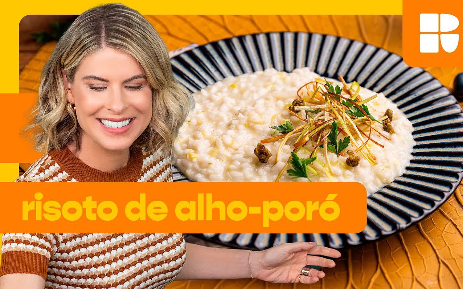 Risoto cremoso de alho-poró