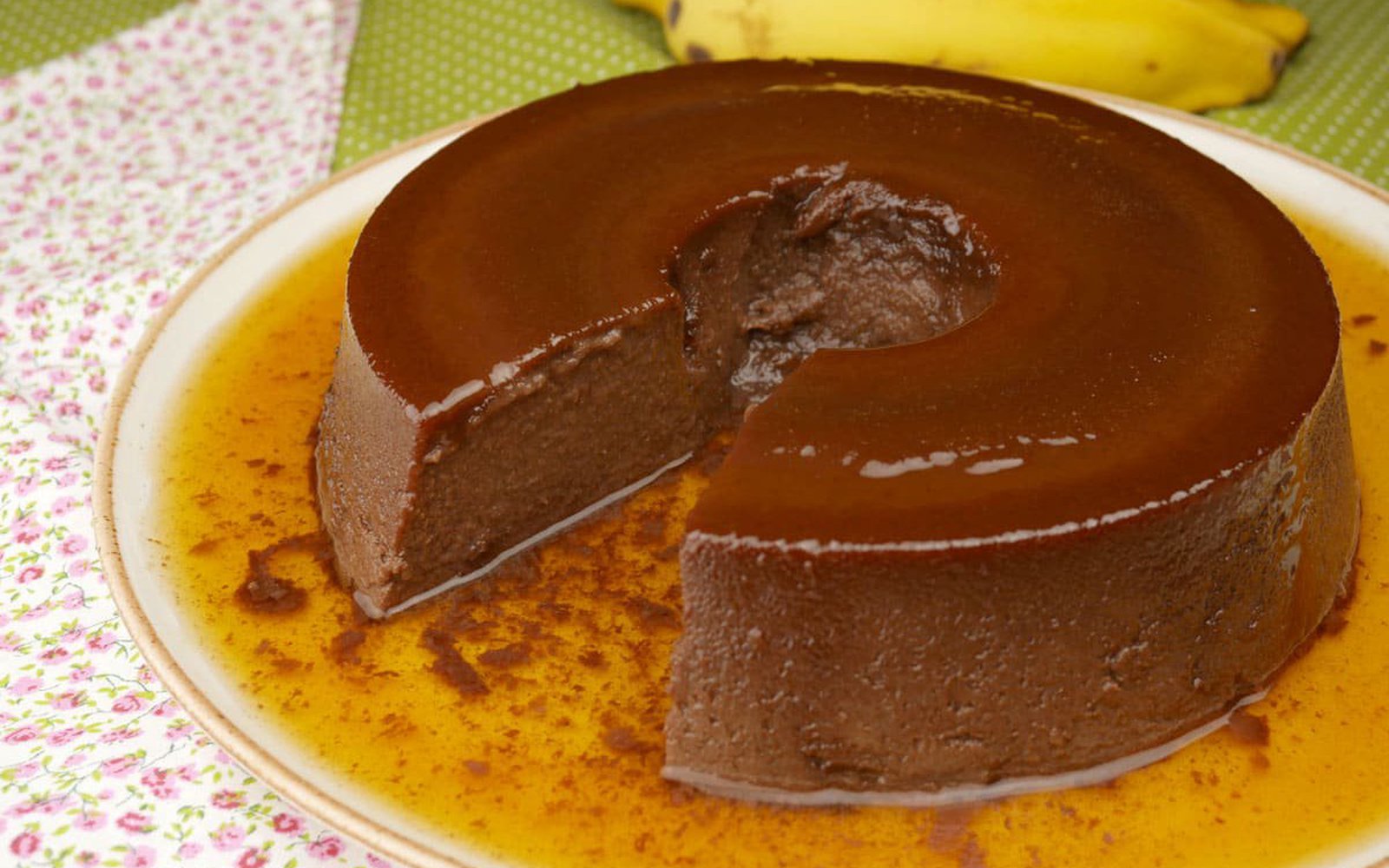 Pudim de Banana com Chocolate na Panela de Pressão
