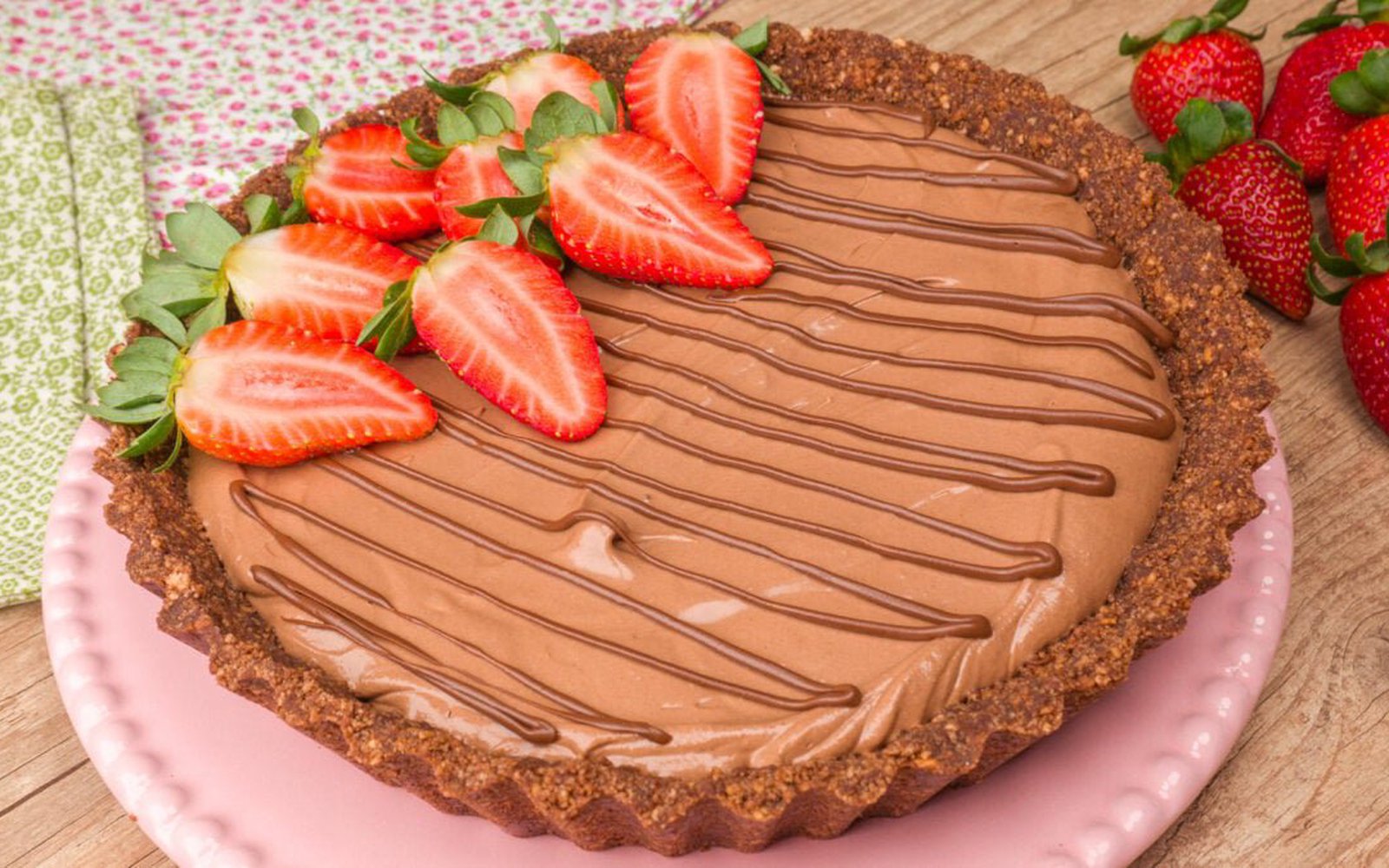 Torta de Nutella com Morangos