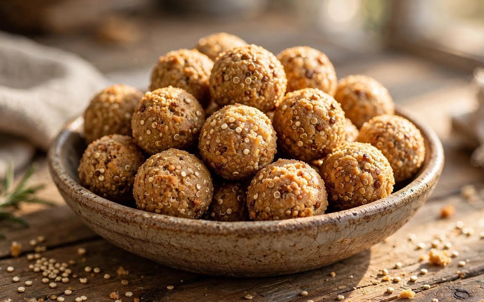 Salgadinho de Quinoa com Queijo na Air Fryer
