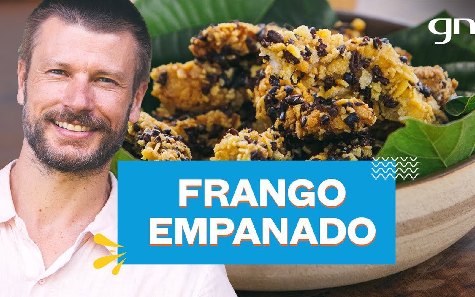 Frango Empanado com Nibs de Cacau e Flocos de Milho