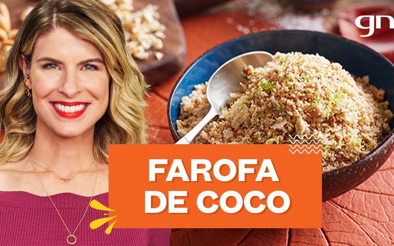 Farofa de coco com castanha-de-caju e limão