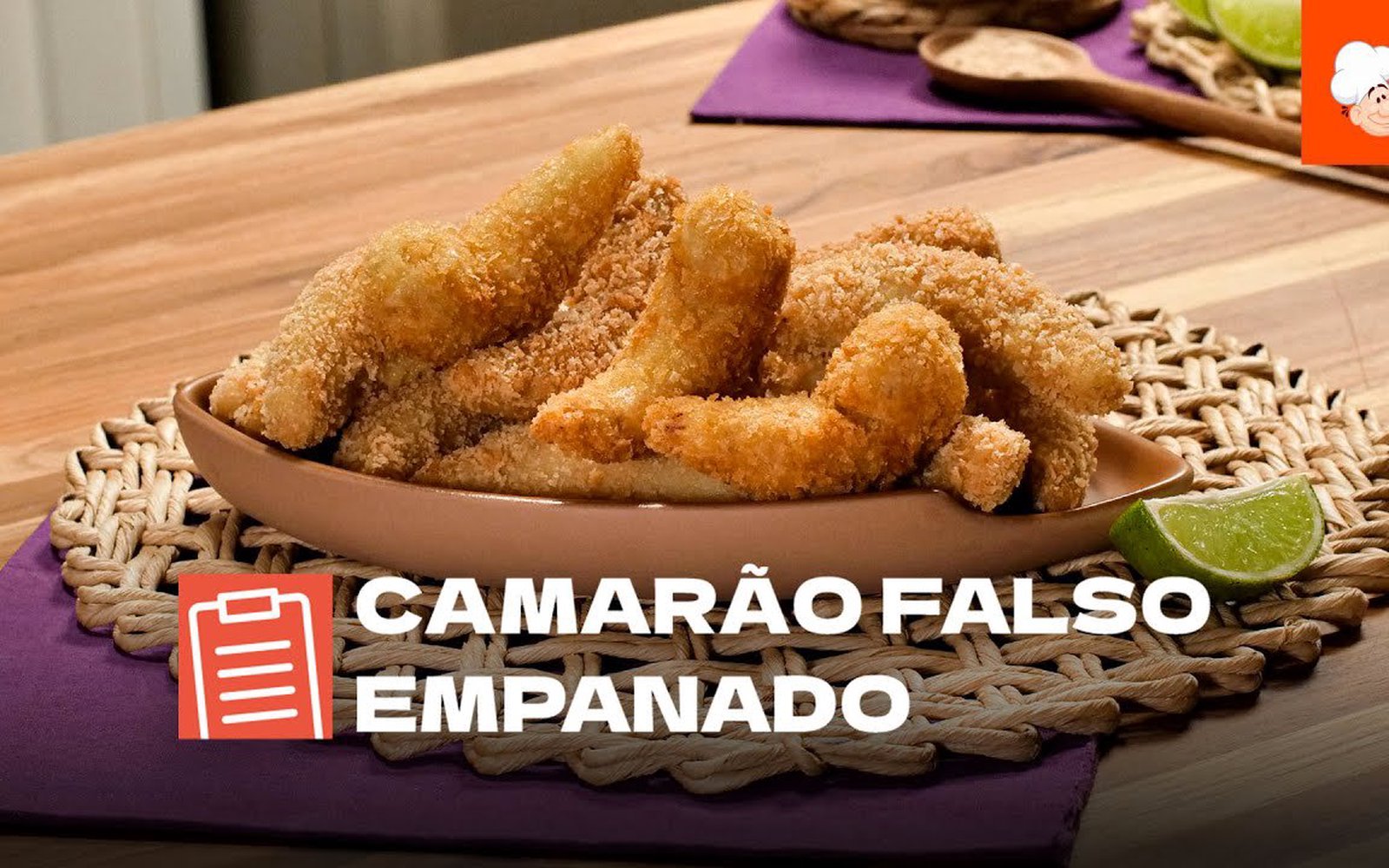 Camarão Falso Empanado