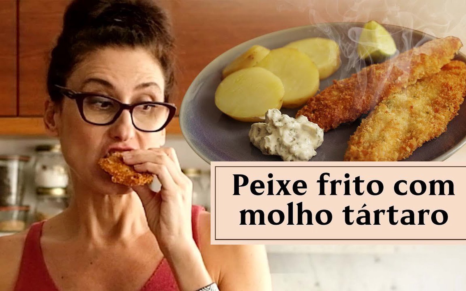 Pescadinha crocante com batatas e molho tártaro