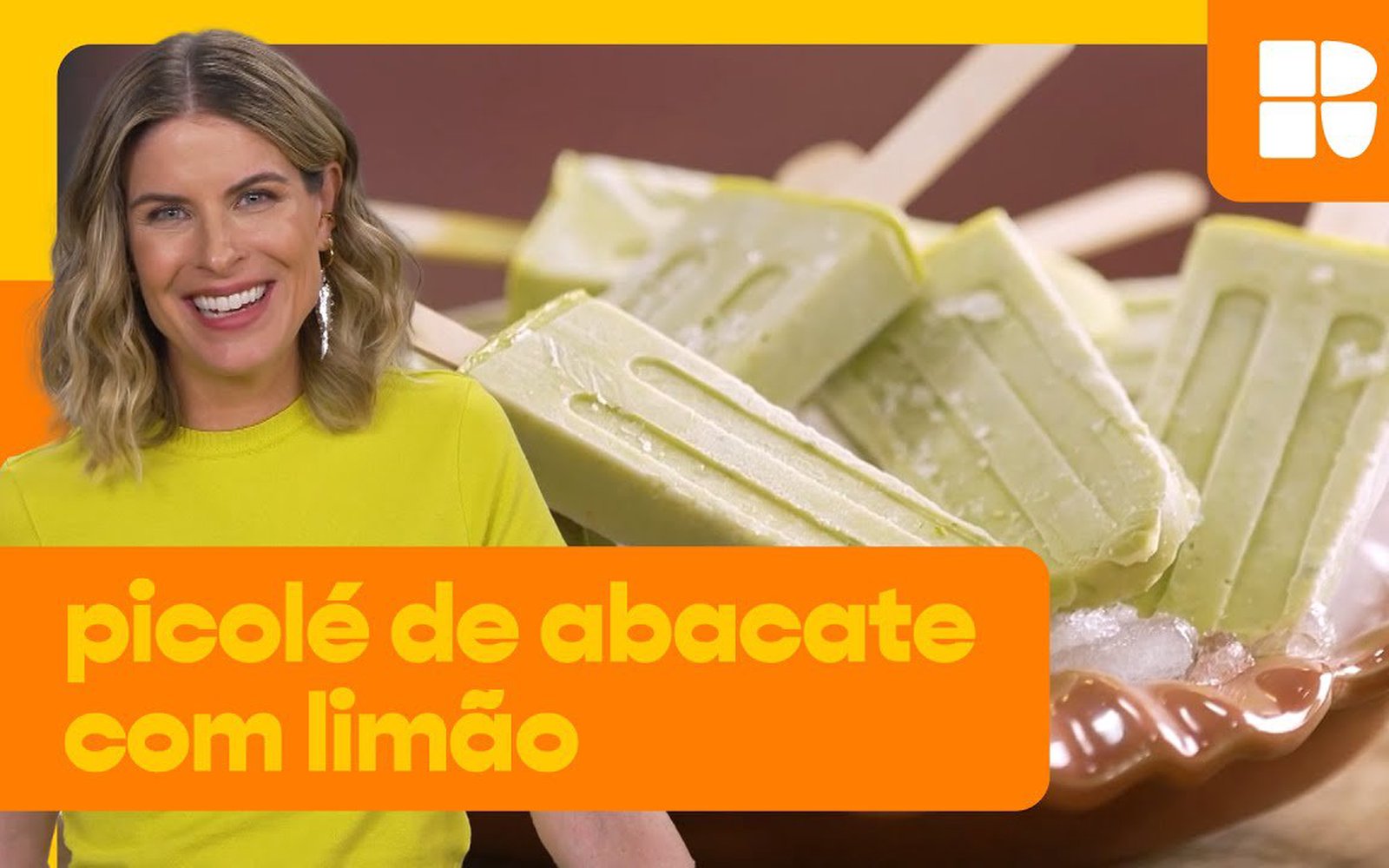 Picolé refrescante de abacate com limão