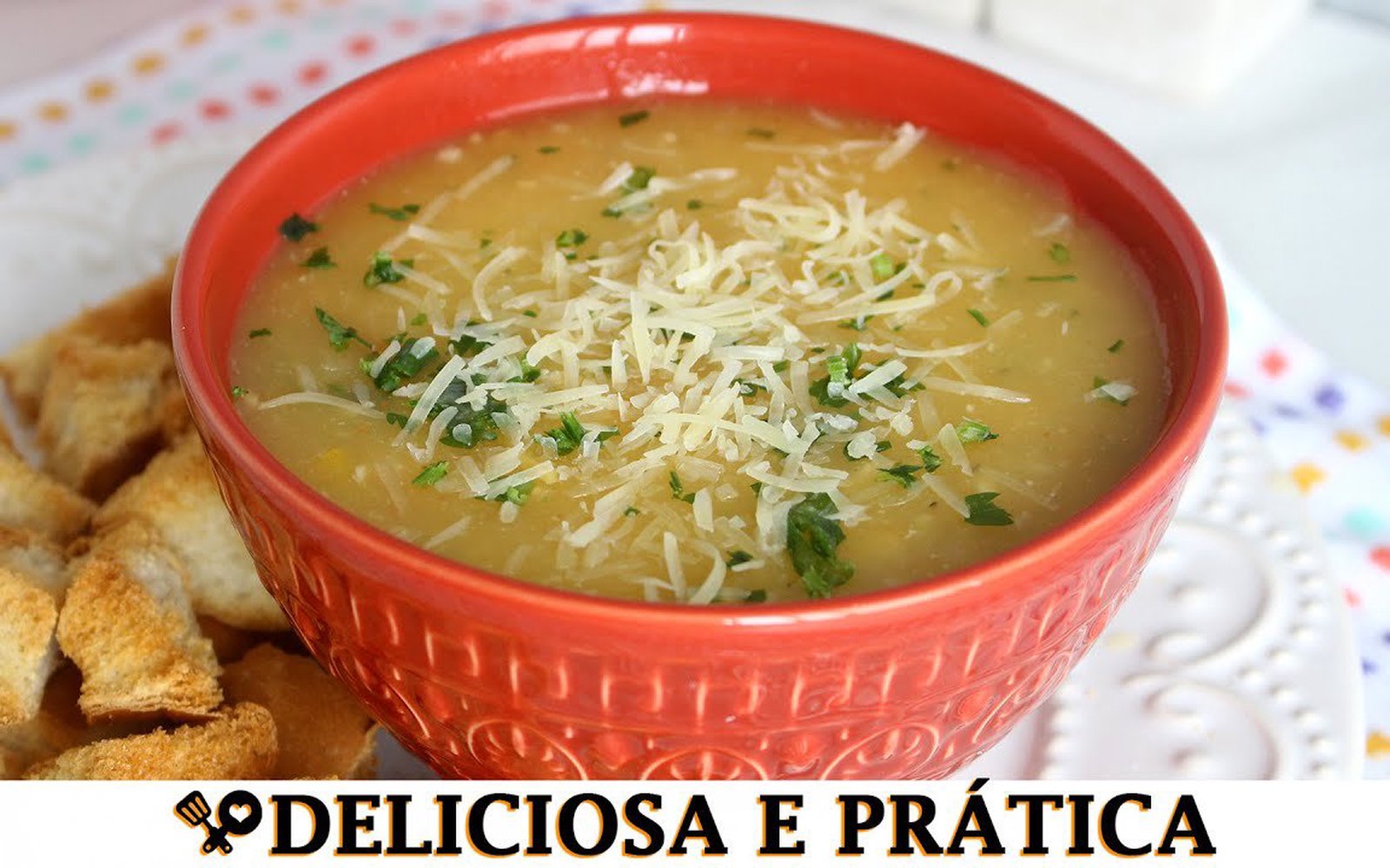 Sopa Cremosa de Mandioca com Frango