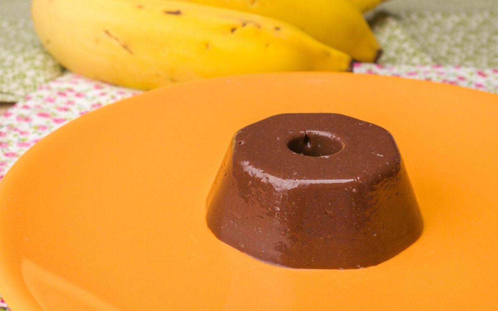 Pudim de Banana com Chocolate sem Açúcar