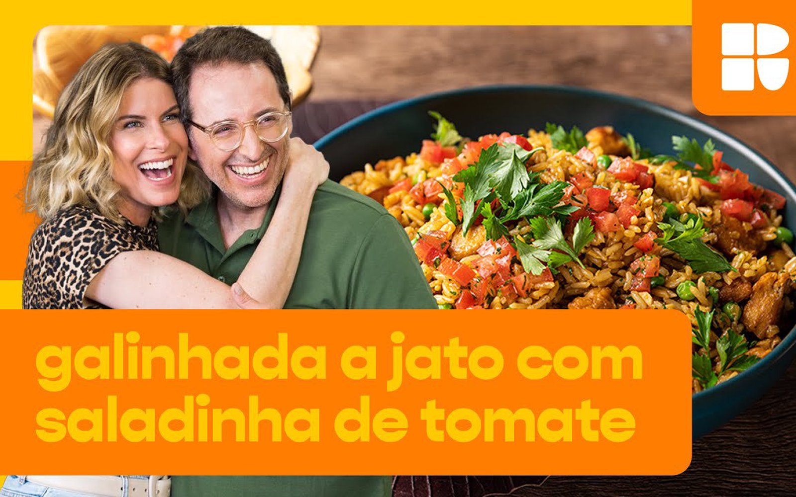 Galinhada a jato com saladinha de tomate
