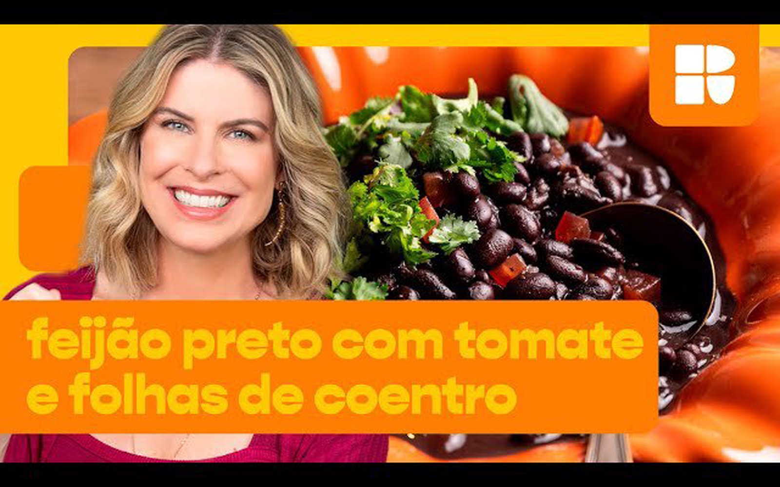 Feijão preto com tomate e coentro