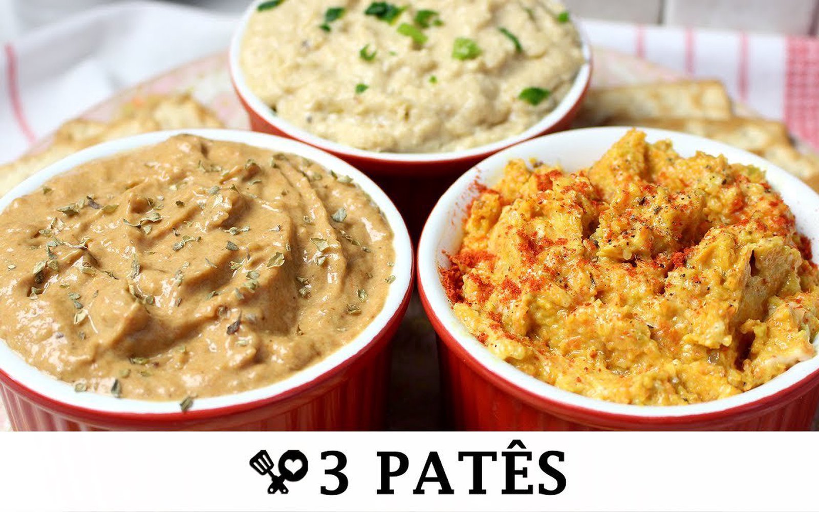 3 Patês Vegetarianos