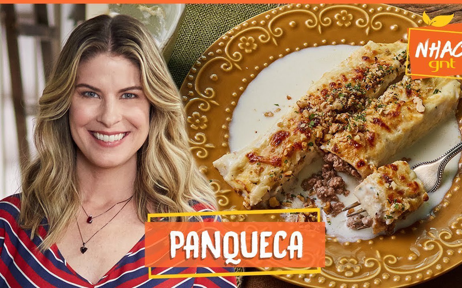 Panqueca Recheada com Carne Moída Gratinada com Molho Branco