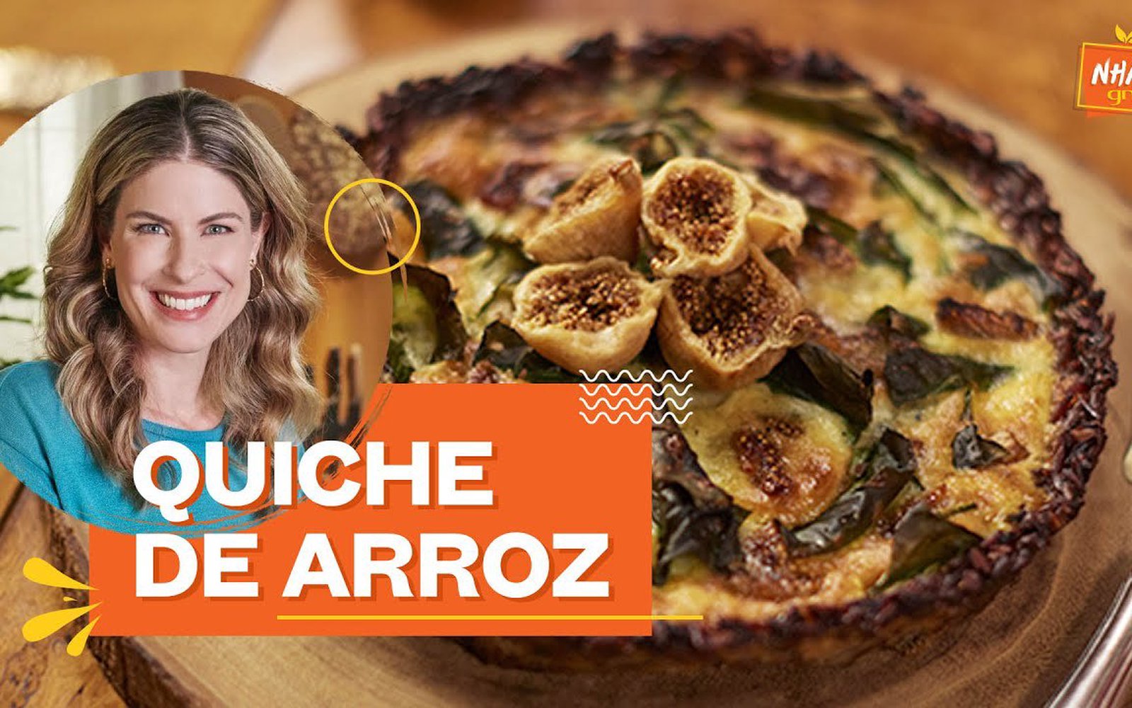 Quiche de arroz recheada com couve, figo e gorgonzola