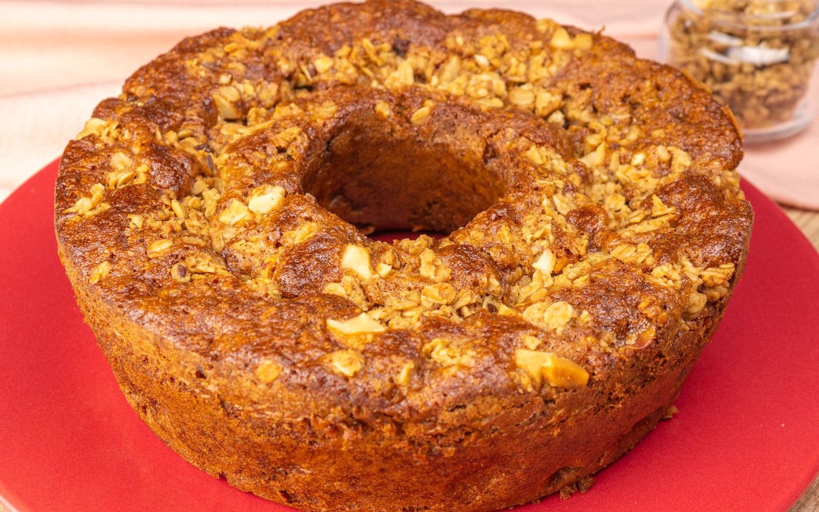 Bolo de Granola com Maçã
