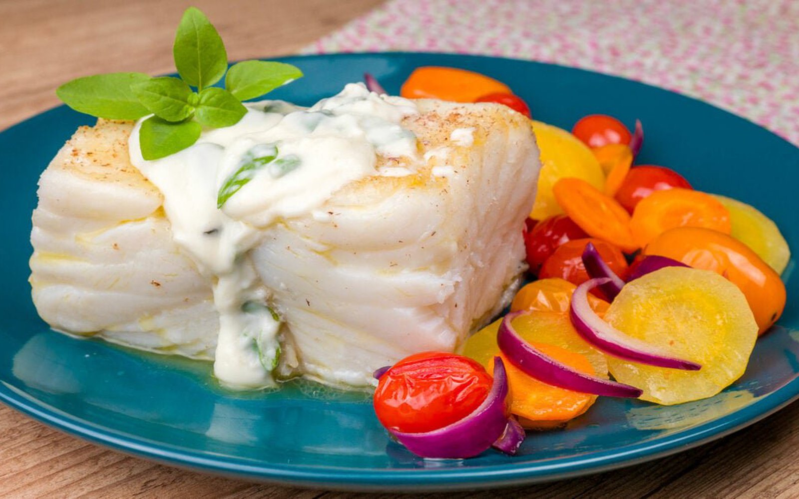 Bacalhau com Molho de Manjericão