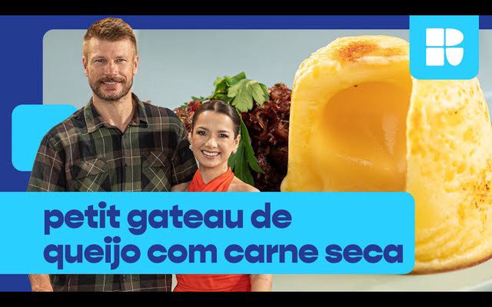 Petit gateau de queijo com carne seca