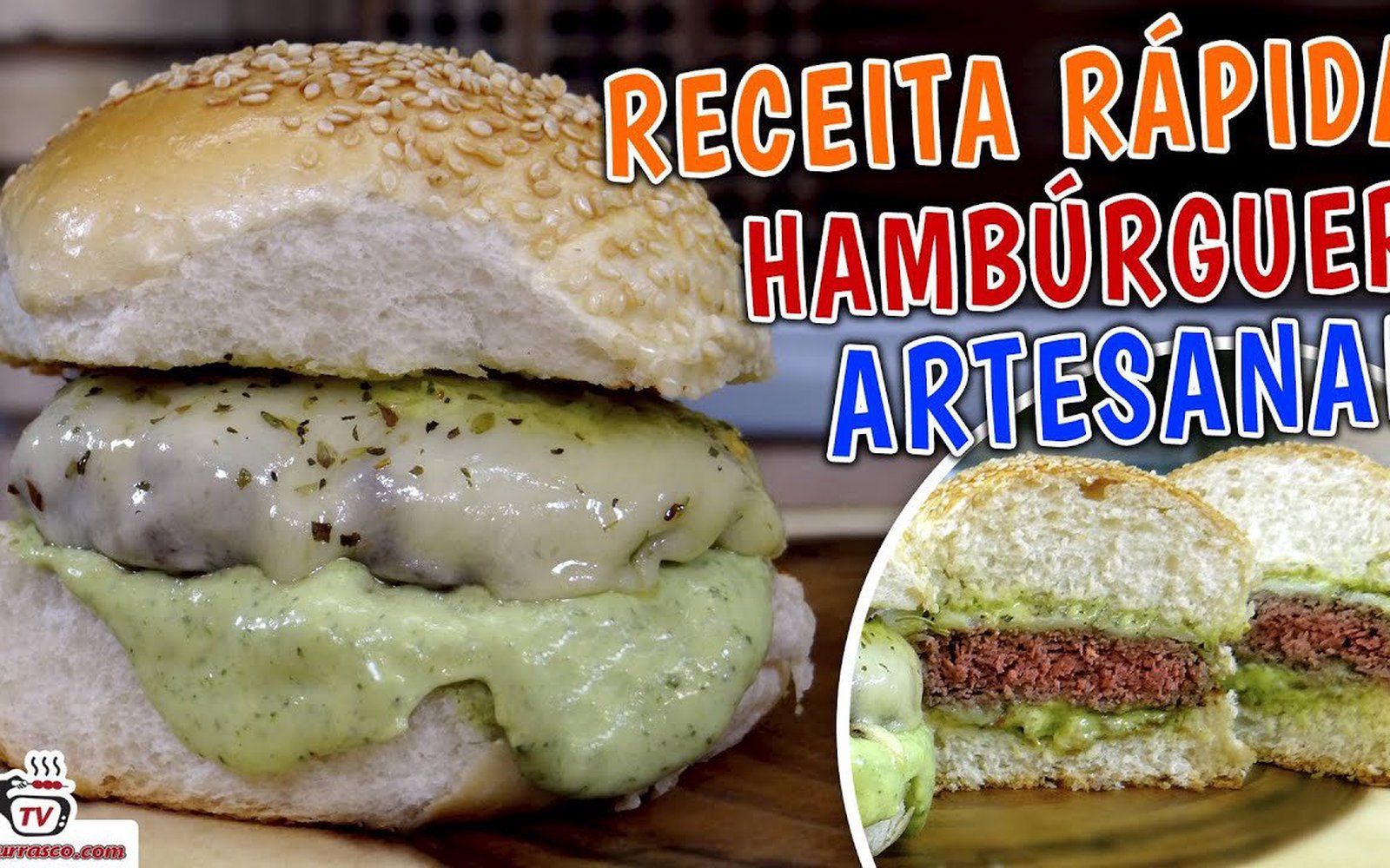 Hambúrguer Artesanal com Molho Verde