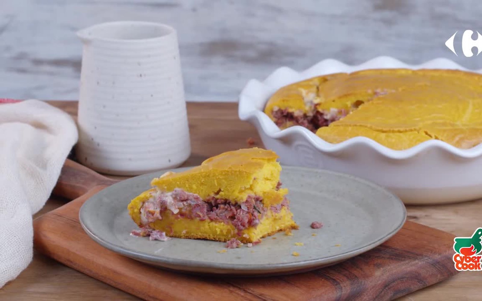 Receita de Torta de Liquidificador de Abóbora com Carne Seca
