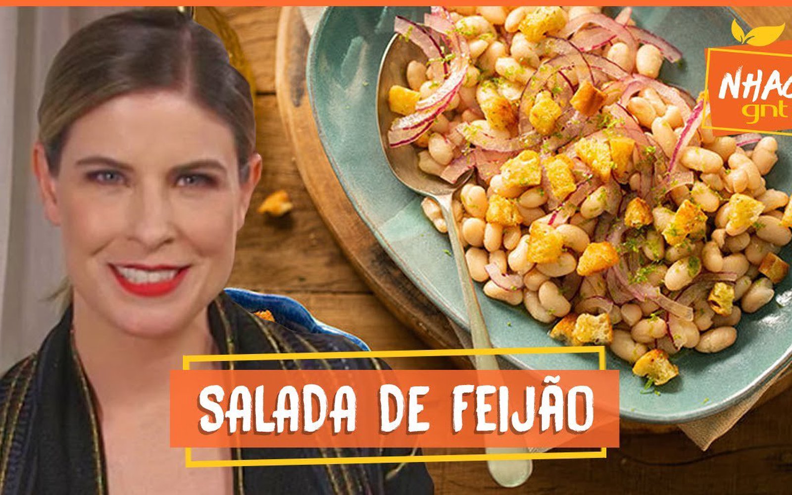 Salada de Feijão-Branco com Croutons