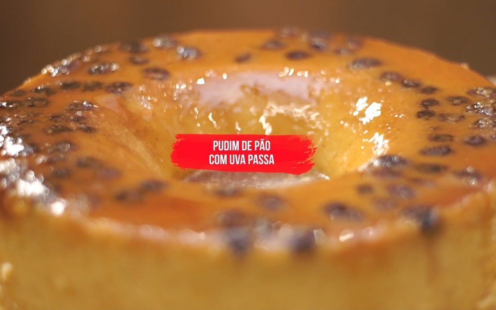 Pudim de Pão com Uva Passa