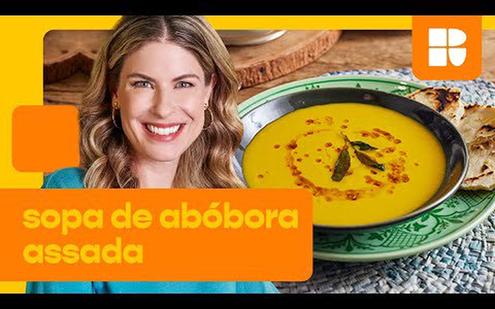 Sopa de abóbora assada com cenoura, salsão, cebola e alho