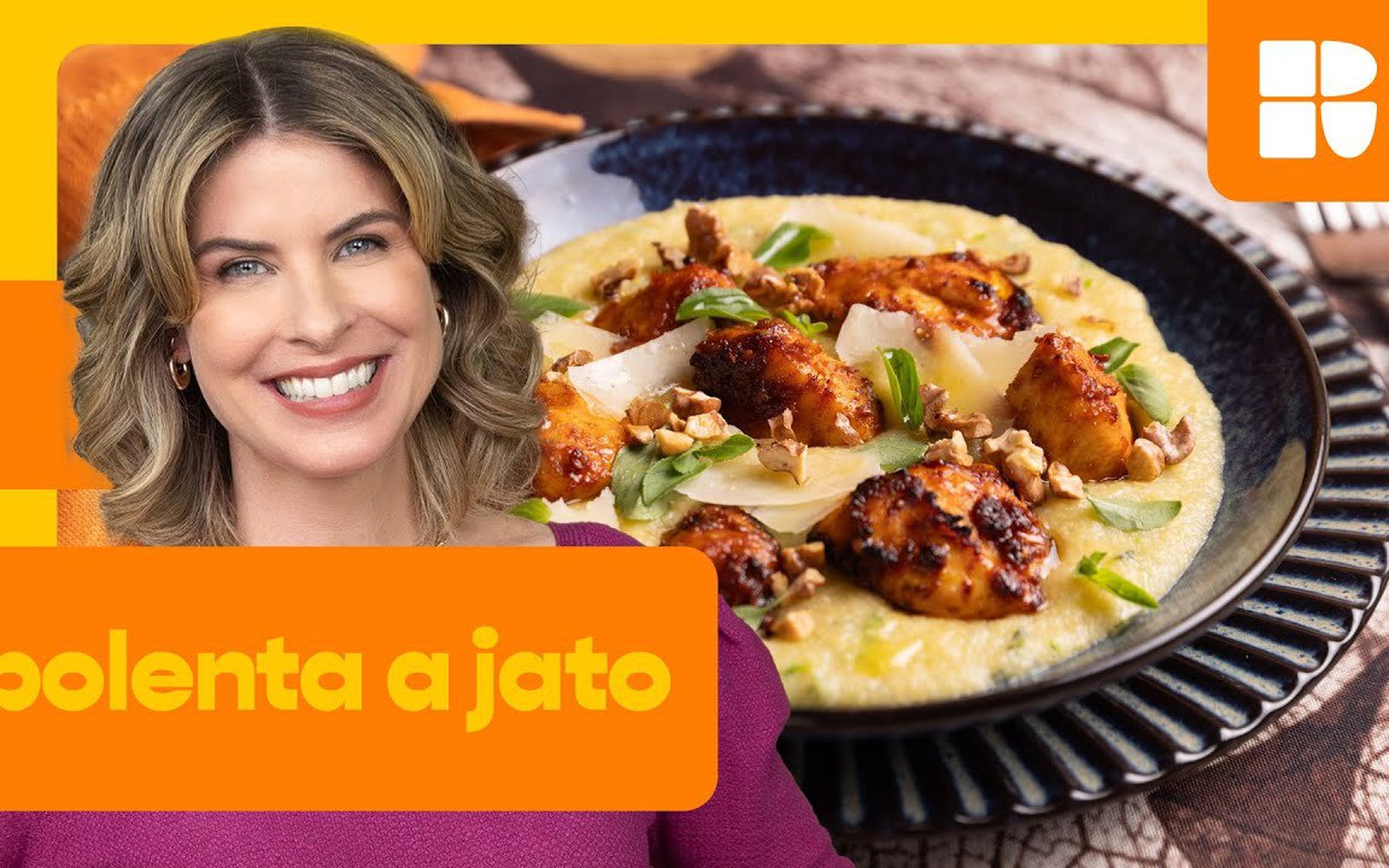 Polenta cremosa com abobrinha