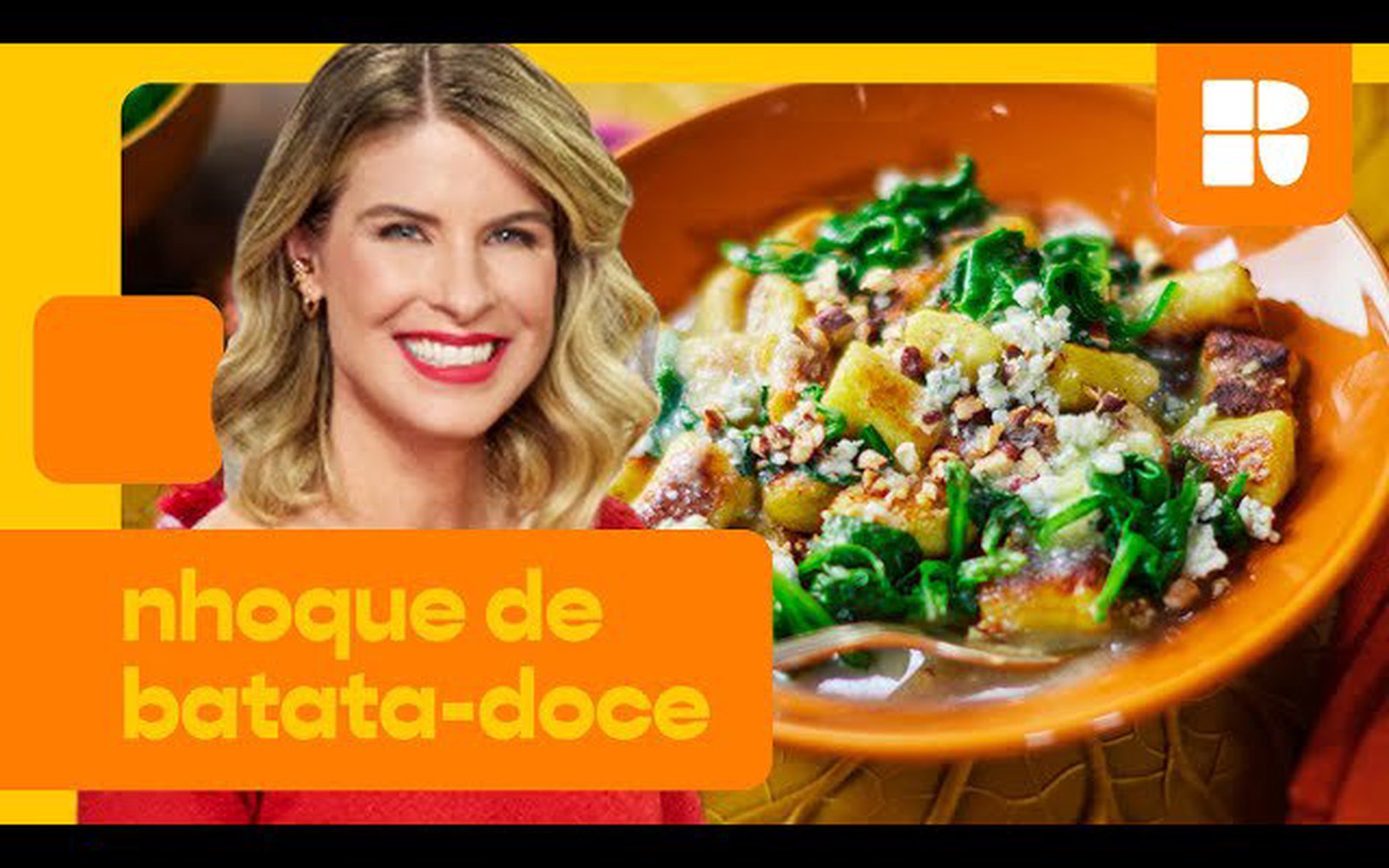 Nhoque de batata-doce com espinafre e molho gorgonzola