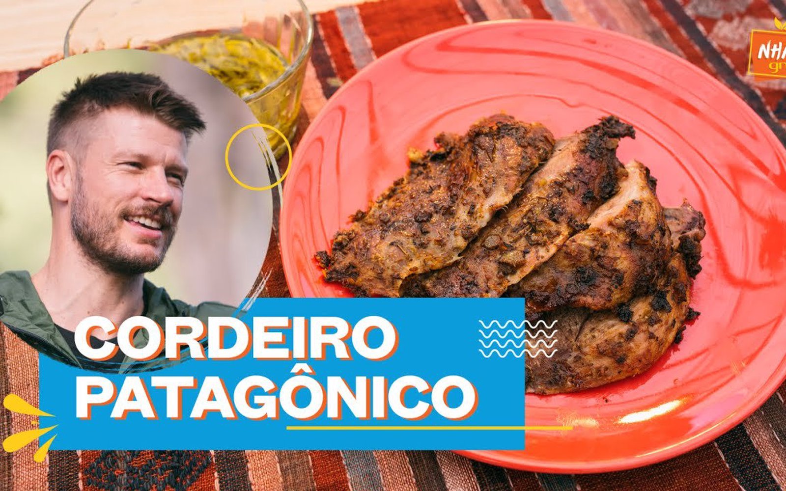 Cordeiro assado com calda de limão