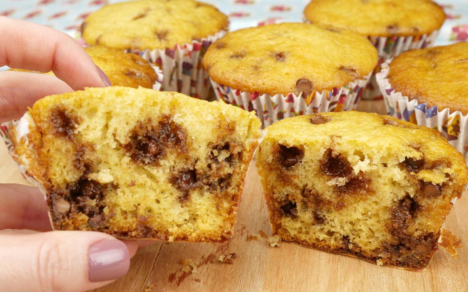 Muffin de Baunilha com Gotas de Chocolate
