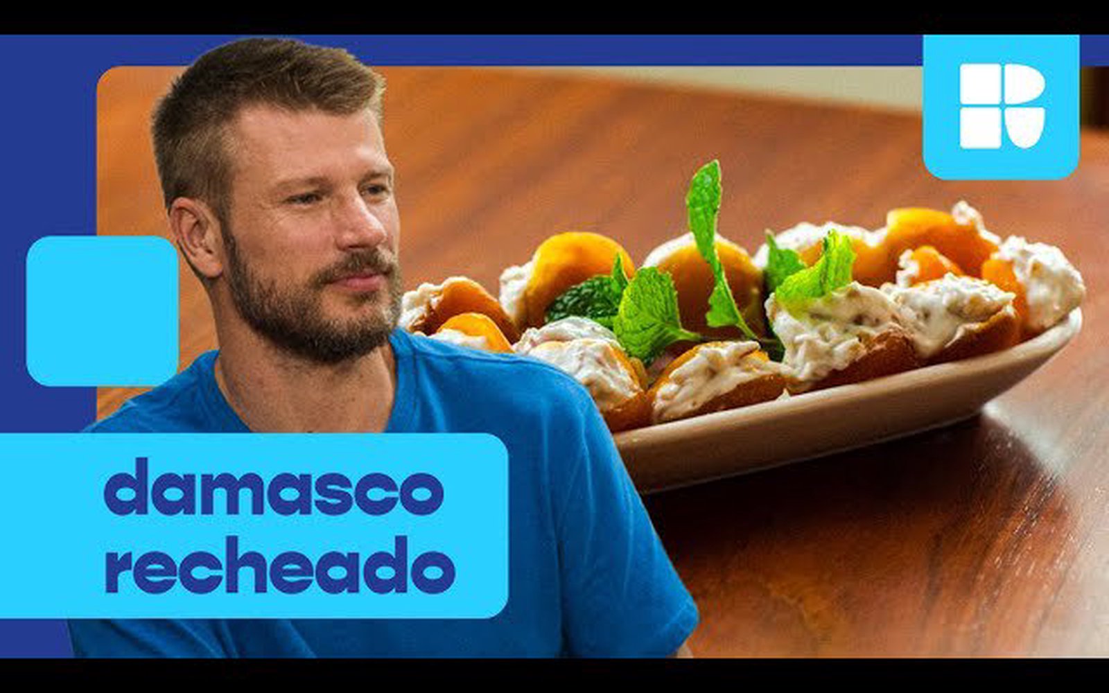 Damasco recheado com queijo de cabra