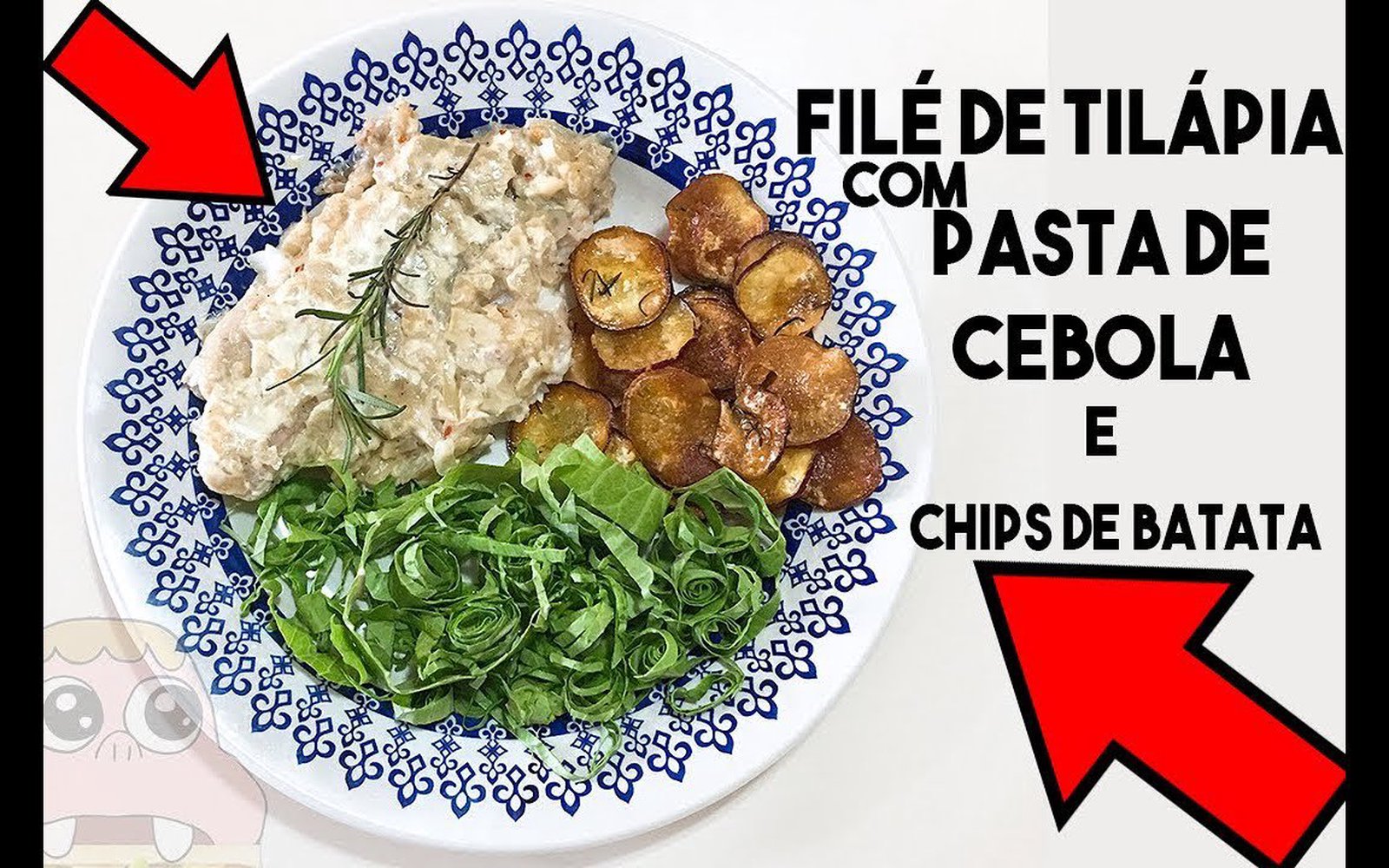 Filé de Tilápia com Pasta de Cebola e Chips de Batata-Doce