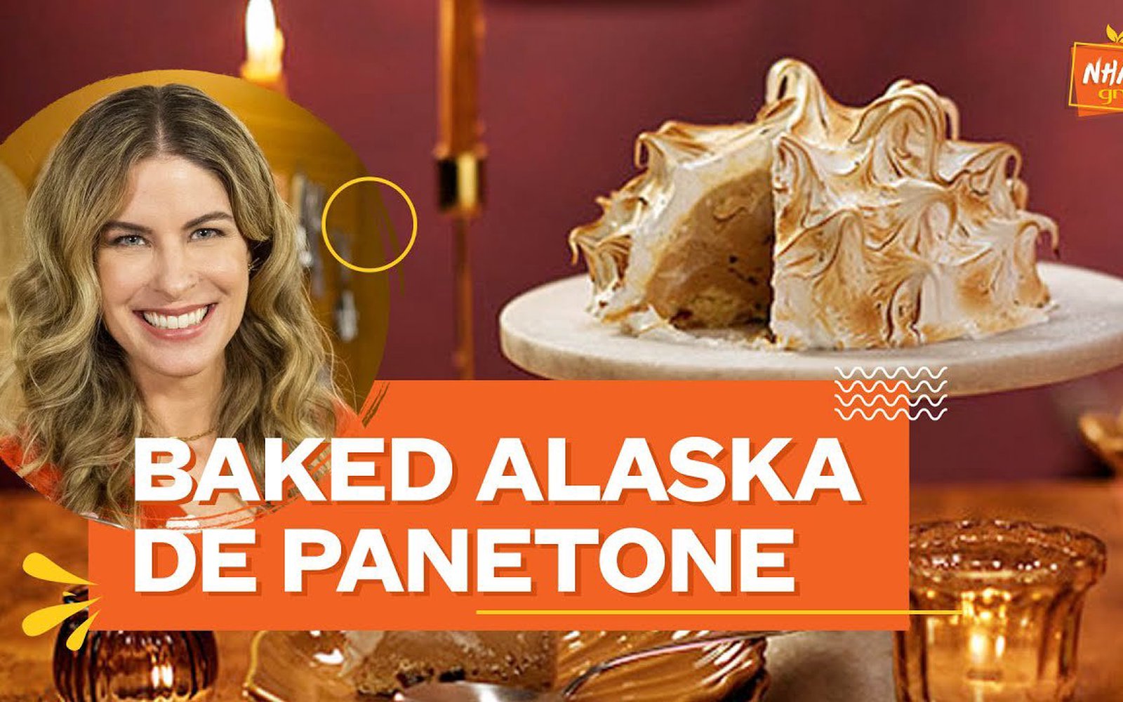 Baked Alaska de panetone com sorvete e merengue