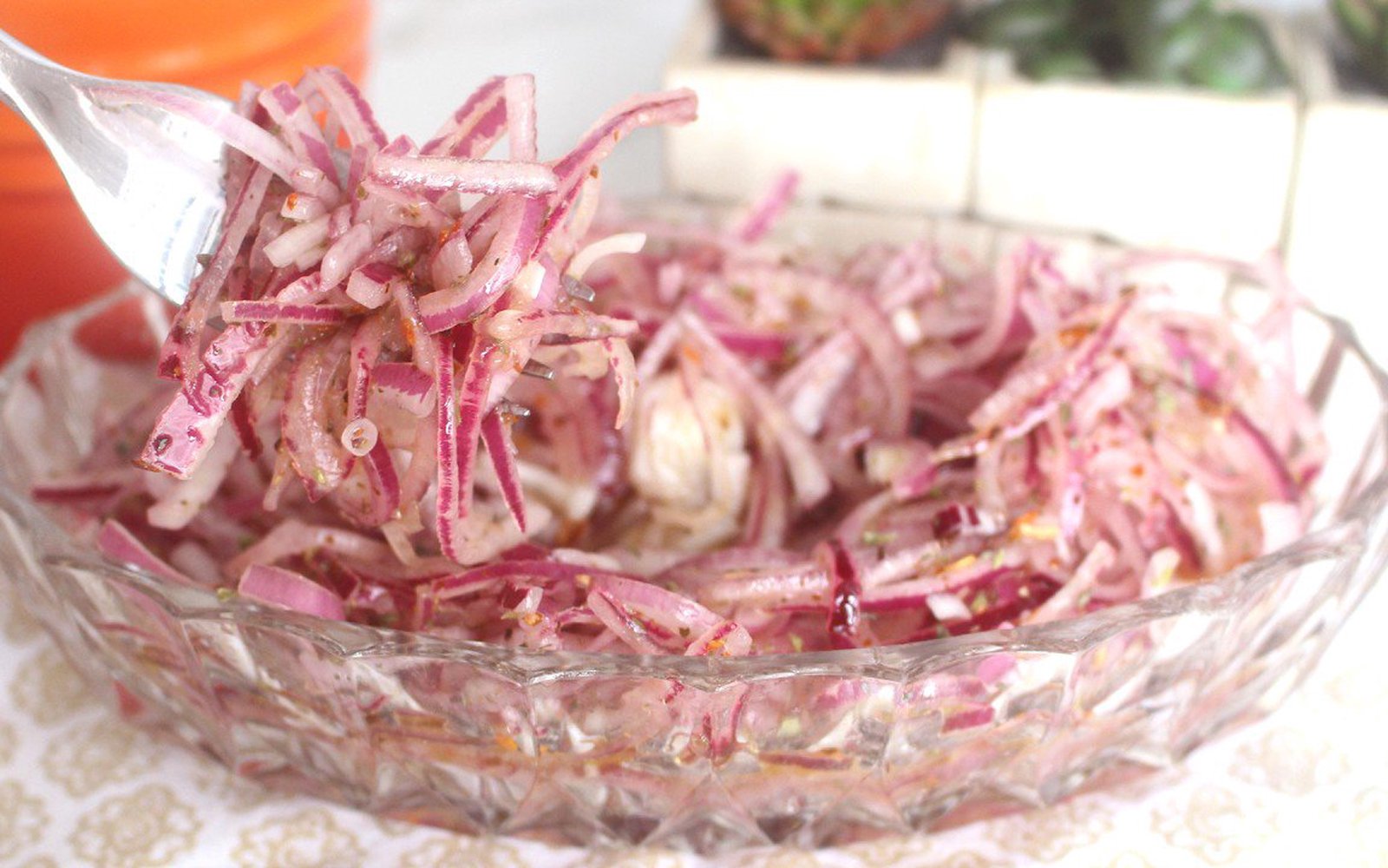Salada de cebola de churrascaria