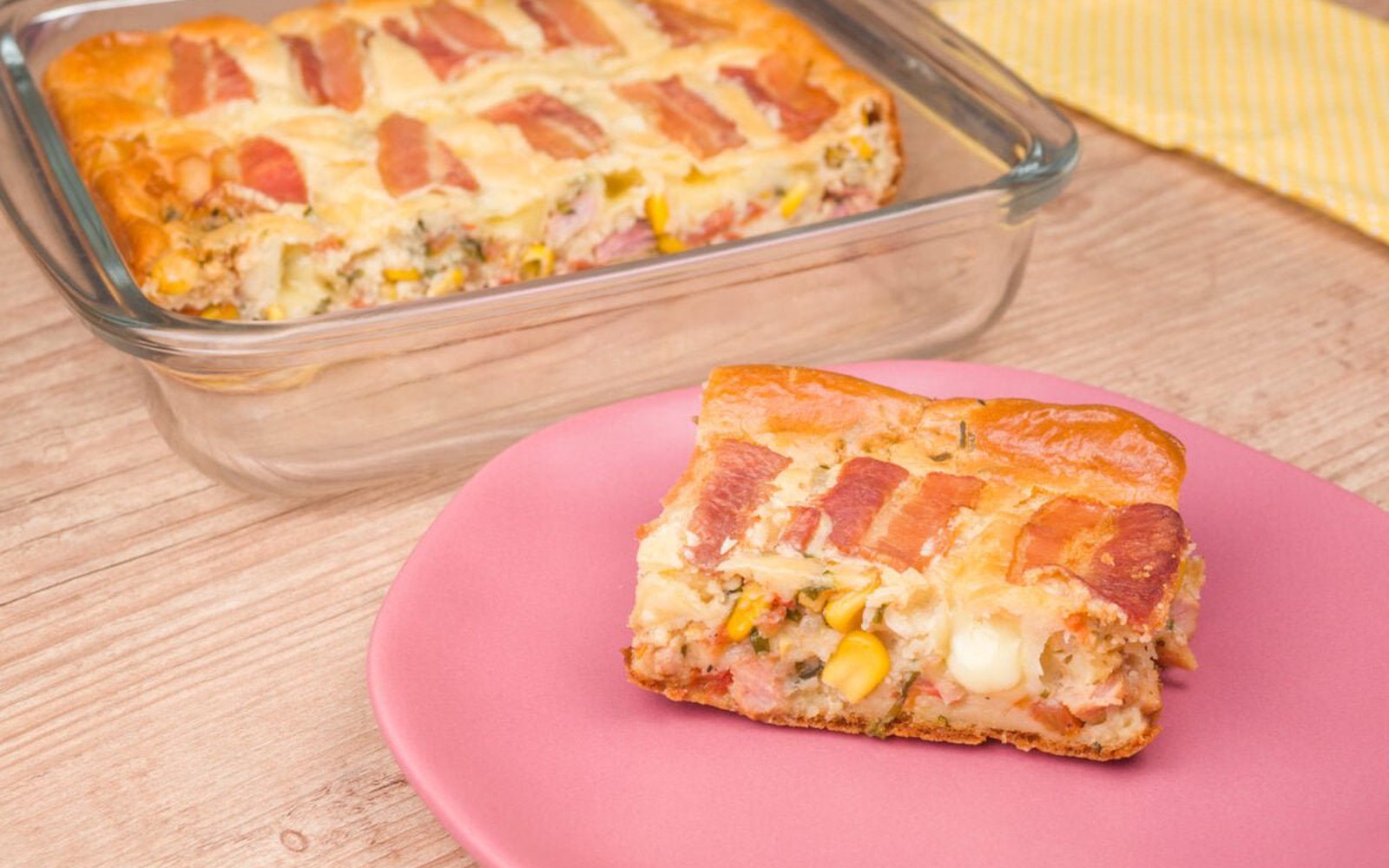 Torta de Milho com Bacon de Liquidificador