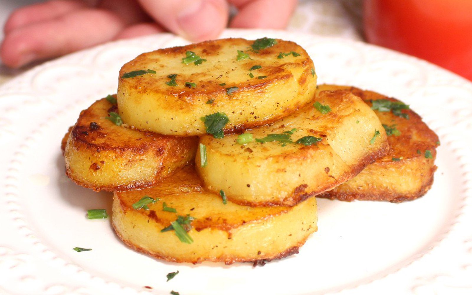 Batata cremosa em medalhão