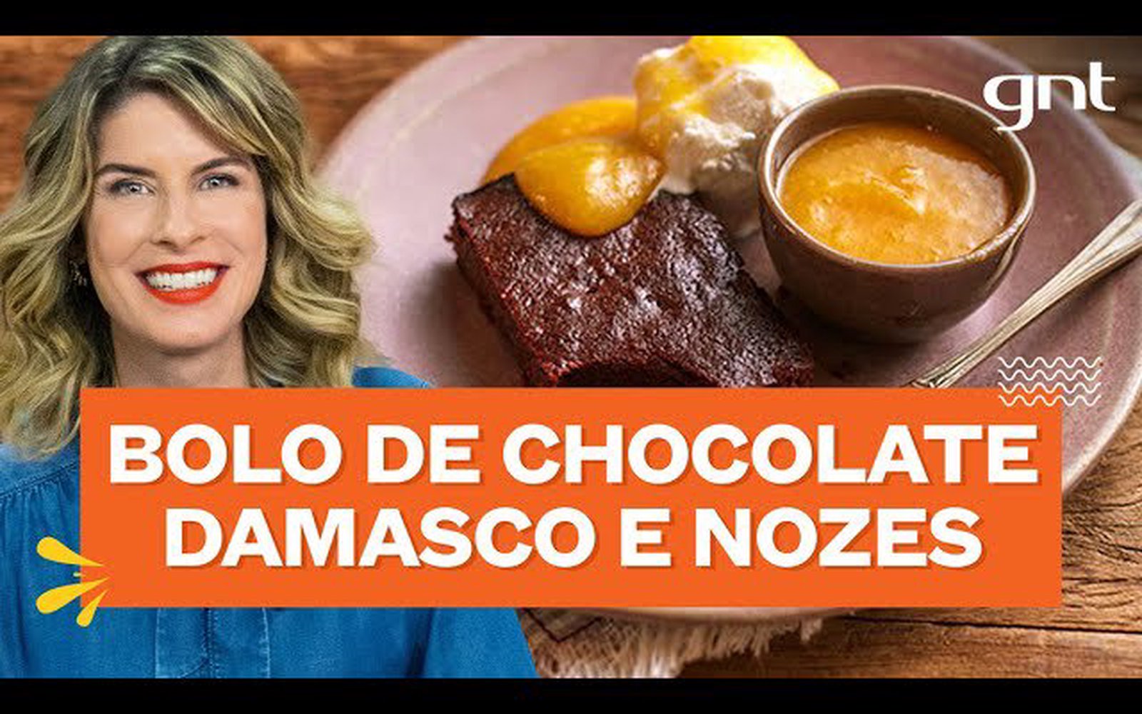 Bolo de Chocolate com Damasco e Nozes