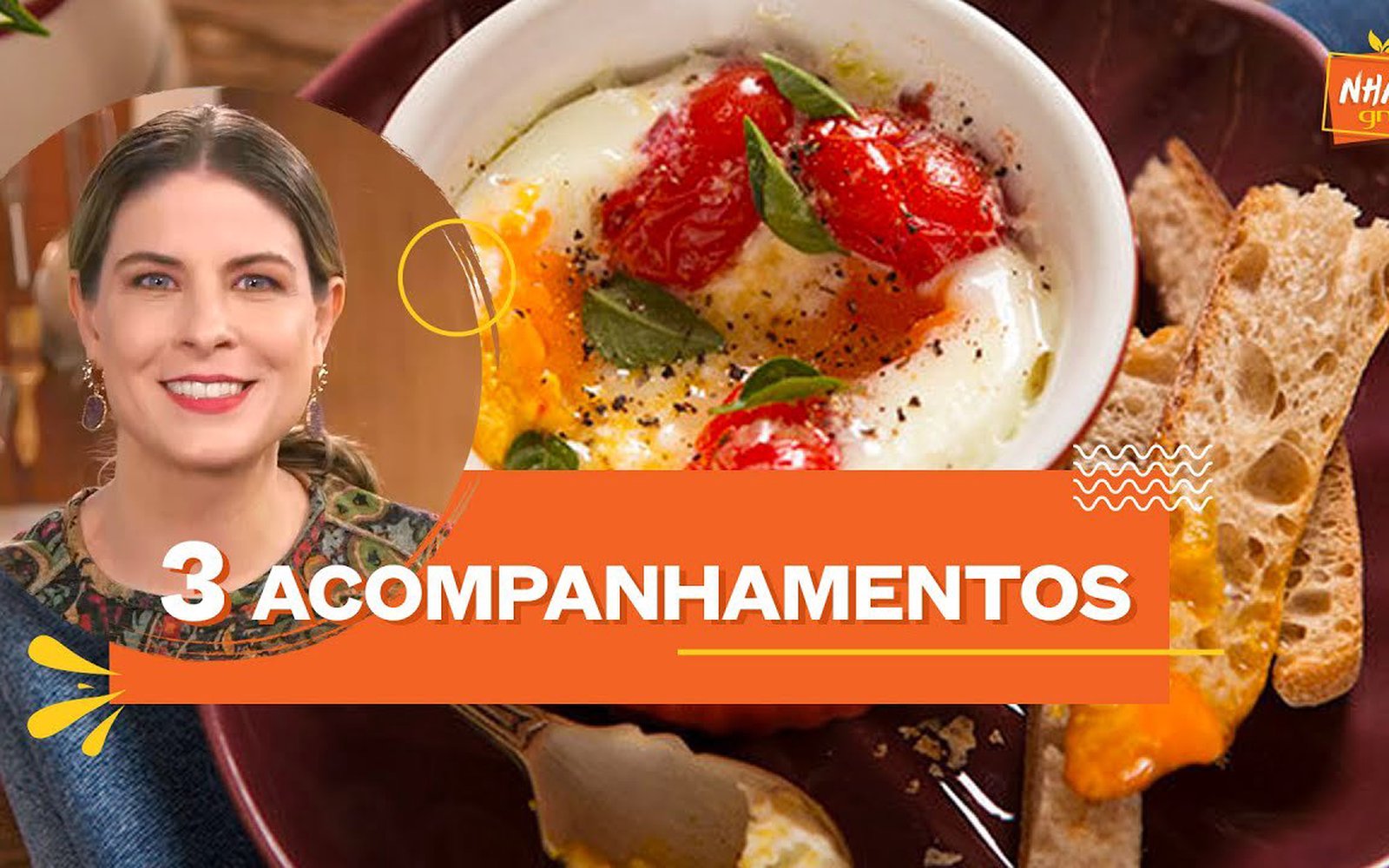 Salada de ervas, cocotte de tomate e cuscuz de brócolis